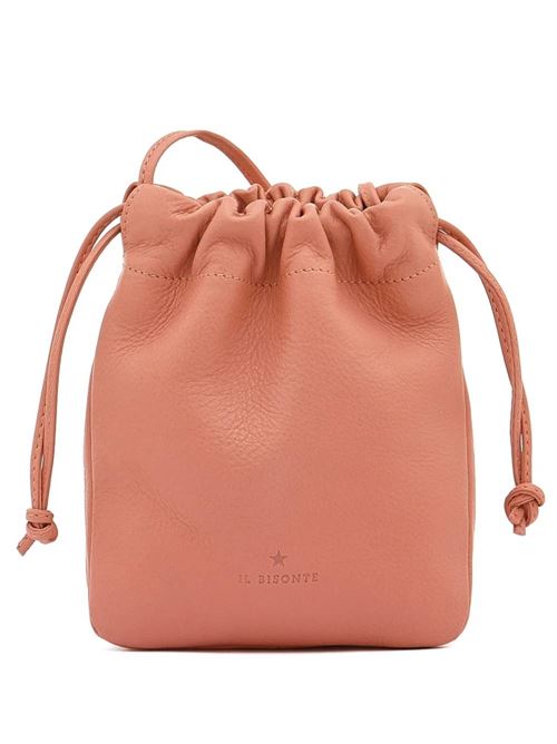 Borsa a secchiello da donna in pelle colore pompelmo Il BISONTE | BBU030PV0048PK220